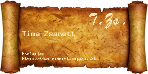Tima Zsanett névjegykártya